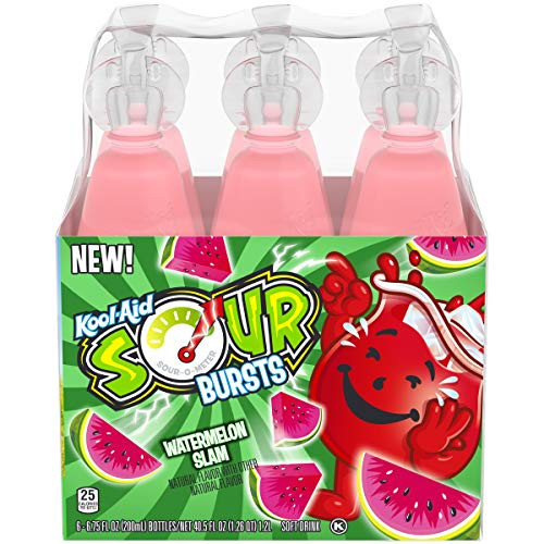 Kool-Aid Sour Bursts Watermelon Slam Flavored Juice Drink 48 Bottles  8 Packs of 6