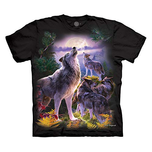 The Mountain Men s Midnight Wolfpack Moon T-Shirt  Black  3XL