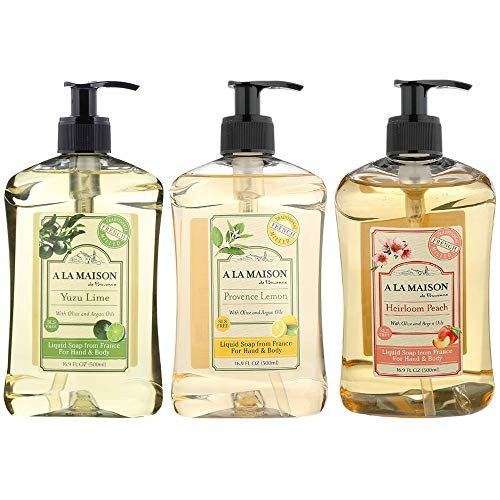 A La Maison de Provence Liquid Soap Yuzu Lime Provence Lemon Heirloom Peach 16-9 Oz each A La Maison de Provence Liquid Soap Yuzu Lime Provence Lemon Heirloom Peach 16-9 Oz each