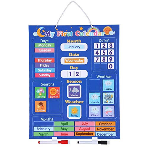 Fun2us Children Calendar Magnetic Board Weather Pocket Chart-Classroom Organized Chart Classroom Organization  Homeschool Supplies