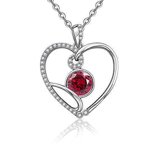Talonior Heart Scorpio Necklace Sterling Sliver Necklaces for Women Zodiac Sign Constellation Cubic Zirconia Pendant Ruby Birthstone Horoscope Choker Dainty Celestial Jewelry Astrology Gifts