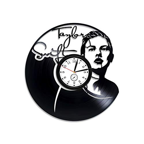 Kovides Taylor Swift Vinyl Record Wall Clock Taylor Swift Xmas Gift Country Pop Clock Taylor Swift Wall Clock Modern Taylor Swift Vinyl Wall Clock New Year Gift Look What You Made Me Do Vinyl Clock