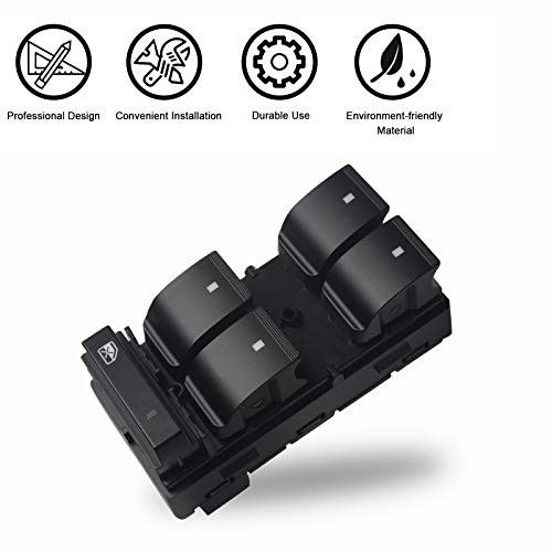 Travay Driver Side Master Power Window Switch Compatible with Chevy Silverado GMC Sierra Traverse HHR Yukon Buick 25789692 20945129 25951963 DWS-136