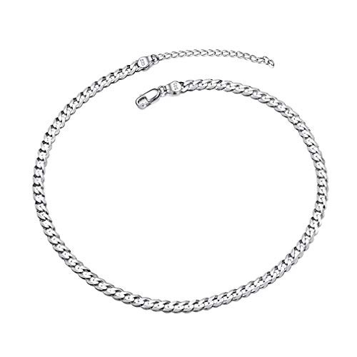 PROSTEEL 925 Sterling Silver Choker Chain Men Women 5mm Cuban Link Curb Necklace Gift Delicate Jewelry Egirl Chocker 14 Inch PROSTEEL 925 Sterling Silver Choker Chain Men Women 5mm Cuban Link Curb Necklace Gift Delicate Jewelry Egirl Chocker 14 Inch