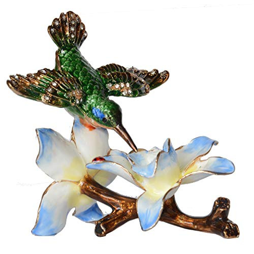 Minihouse Hummingbird Trinket Box Hinged Hand-Painted Enameled Bird Figurine Collectible Jewelry Box Ring Holder Unique Gift for Home Decor Minihouse Hummingbird Trinket Box Hinged Hand-Painted Enameled Bird Figurine Collectible Jewelry Box Ring Holder Unique Gift for Home Decor
