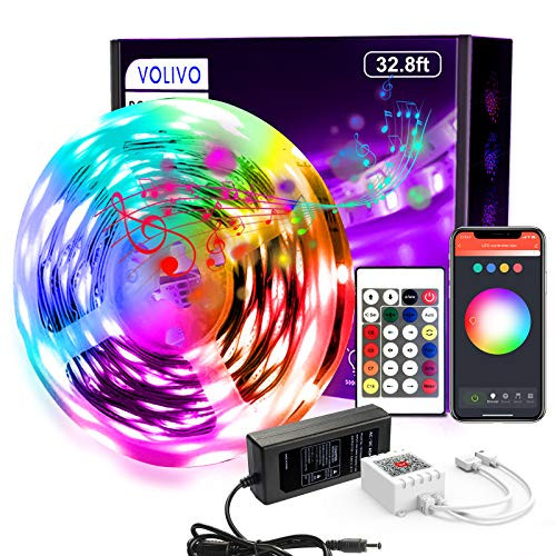 32-8ft WiFi LED Strip Lights VOLIVO Smart LED Light Strip Music Sync Color Changing RGB 5050 LED Lights for Bedroom Kitchen Party TV 32-8ft WiFi LED Strip Lights VOLIVO Smart LED Light Strip Music Sync Color Changing RGB 5050 LED Lights for Bedroom Kitchen Party TV