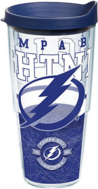 Tervis NHL Tampa Bay Lightning Core Tumbler with Wrap and Navy Lid 24oz Clear Tervis NHL Tampa Bay Lightning Core Tumbler with Wrap and Navy Lid 24oz Clear