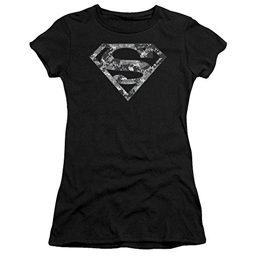 Trevco Superman Urban Camo Shield Juniors  Sheer Fitted T Shirt  Small