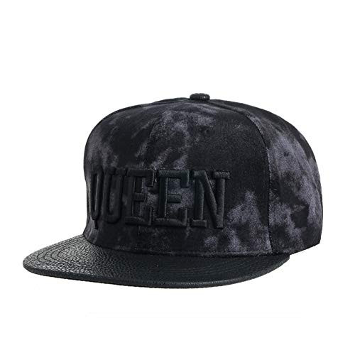 N-D Hip Hop Hat Snapback Baseball Cap Rap Cap Flat-Brimmed Hat Adjustable Snapback  Back Button Cap  Neutral Trucker hat Black Gray Spots?Queen?