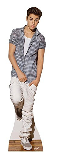 Justin Bieber Checkered Shirt Lifesize Standup Poster Cardboard Cutouts 19 x 70in