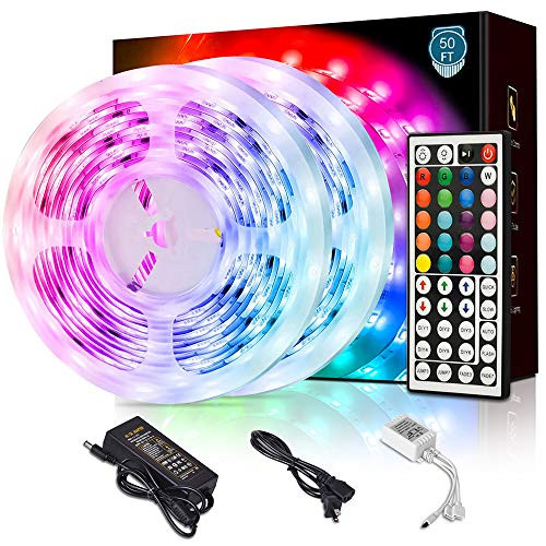 Led Strip Lights 32-8ft 10m with 44 Keys IR Remote and 12V Power Supply Flexible Color Changing 5050 RGB Light Strips Kit for Home Bedroom Ceiling Kitchen Cupboard DIY Decoration Led Strip Lights 32-8ft 10m with 44 Keys IR Remote and 12V Power Supply Flexible Color Changing 5050 RGB Light Strips Kit for Home Bedroom Ceiling Kitchen Cupboard DIY Decoration