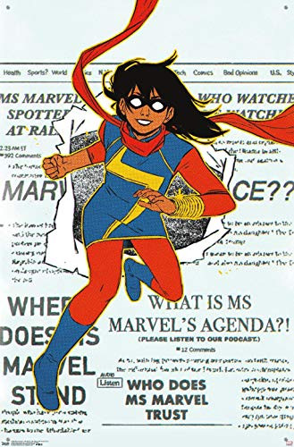 Marvel Comics - Ms- Marvel - Ms- Marvel  25 Variant Cover Wall Poster with Push Pins