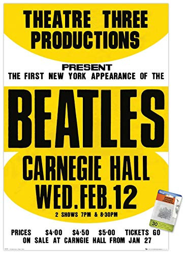 The Beatles - Carnegie Hall Wall Poster with Push Pins