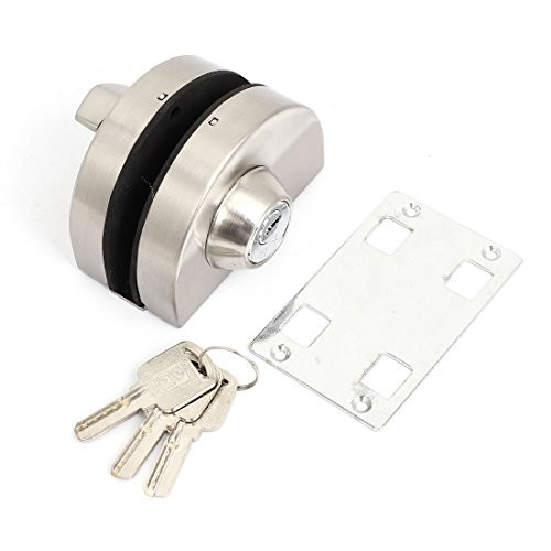 Ranbo 304 Stainless Steel Home Office Key Thumb Turning Way Single Glass Door Anti-Theft Security Lock Double Swing Hinged Frameless Push Sliding Gate Lock with 3 Keys