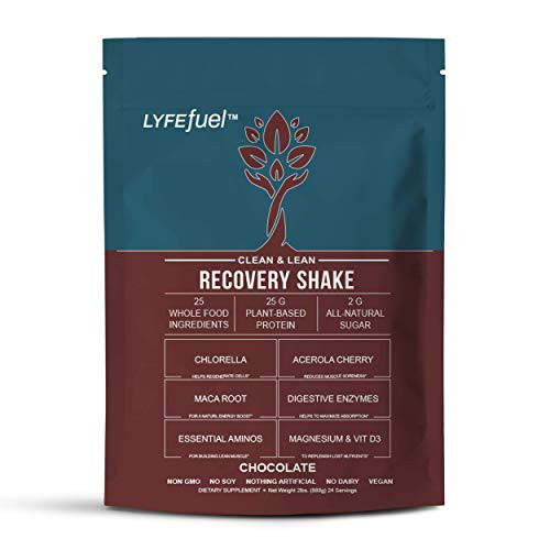 Post-Workout Recovery Shake by LYFE Fuel   All-in-One Sports Nutrition Drink for Rapid Muscle Replenishment   25g Plant Based Protein Powder  Essential Amino Acids   Key Nutrients Chocolate - 2 lb