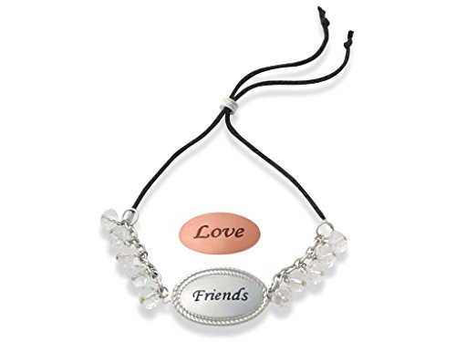 Infinite Links Friends Dangle Link with Interchangeable Love Sentiment Use on Home Decor - Vases  Candles  More