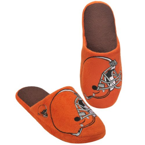 FOCO NFL 2011 Big Logo Men Slipper Tpr Sole  Cleveland Browns  Small
