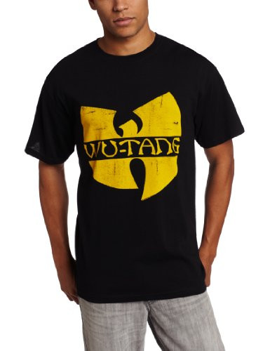 FEA Men s Wu Tang Clan Classic Yellow Logo T-Shirt  Black  Medium