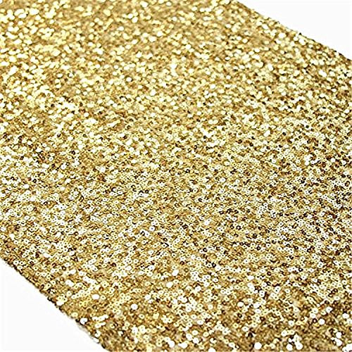 TRLYC 5Pcs 12 by 108-Inch Gold Sequin Tablerunner TRLYC 5Pcs 12 by 108-Inch Gold Sequin Tablerunner