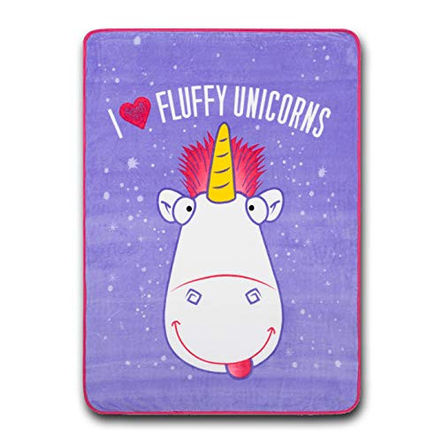 Despicable Me Fluffy Unicorn Microfiber Kids Toddler Children Soft Throw Blanket (46" x 60")