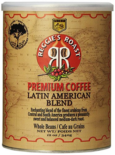 Reggie s Roast Latin American Blend Whole Bean Coffee  12-Ounce Cans Pack of 4