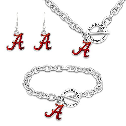 FTH Alabama Logo Toggle Jewelry Combo Bracelet  Necklace  Earrings