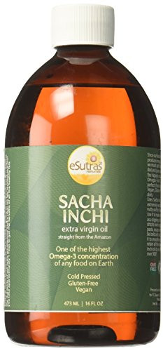 Esutras Organics Premium Sacha Inchi Vegan Omega Drizzle Oil  16 Ounces