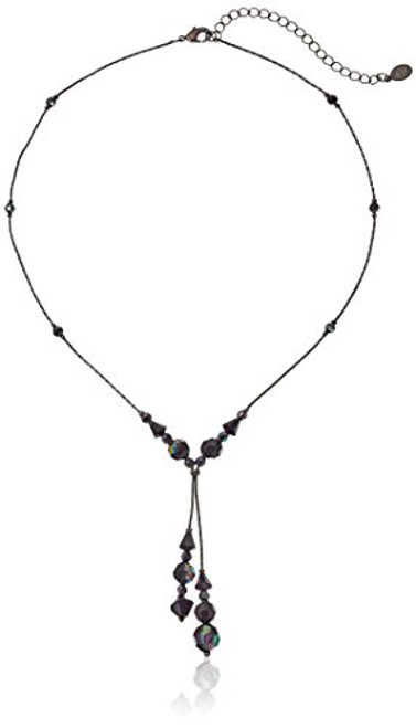 1928 Jewelry Black-Tone Beaded Adjustable Y-Shaped Necklace 16-5 3 Extender 1928 Jewelry Black-Tone Beaded Adjustable Y-Shaped Necklace 16-5 3 Extender