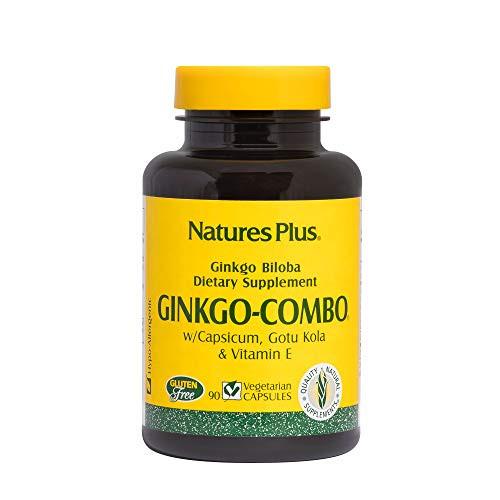 NaturesPlus Gingko-Combo - 120 mg - Ginkgo Biloba Brain Supplement - 90 Vegetarian Capsules 90 Servings NaturesPlus Gingko-Combo - 120 mg - Ginkgo Biloba Brain Supplement - 90 Vegetarian Capsules 90 Servings