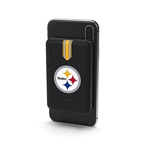 NFL Pittsburgh Steelers Wireless Powerbank with 2 USB Ports Team Color NFL Pittsburgh Steelers Wireless Powerbank with 2 USB Ports Team Color