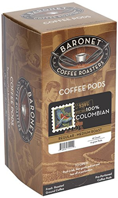 Baronet Coffee 100  Colombian Coffee Pods Box  54 Count