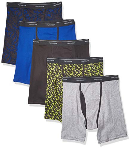Fruit of the Loom Men s CoolZone Fly Boxer Briefs  Ringer  X-Large 5 pack