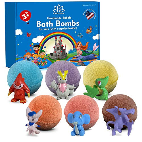 Bath Bombs for Kids with Surprise Toys Inside - Kids Bath Bombs with Surprises Inside - Bath Bombs Gift Set for Girls   Boys - Multicolored Organic Bubble Bath Bombs - Natural and Safe for Kids