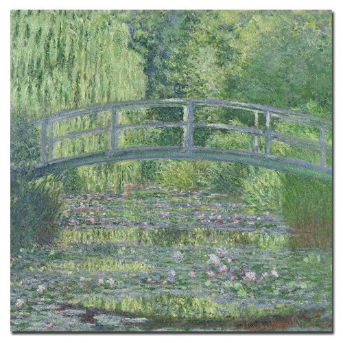 Trademark Fine Art The Water-Lily Pond by Claude Monet, 14x14-Inch Canvas Wall Art