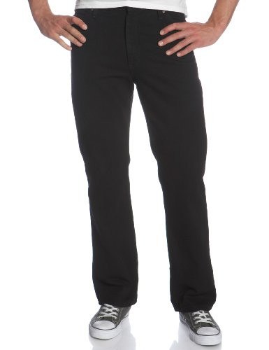 Lee Men s Regular Fit Straight Leg Jean  Double Black  34W x 32L