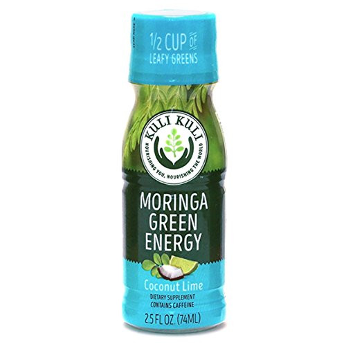 Kuli Kuli Moringa Green Energy Shots, Coconut Lime, 2.5 oz. (12 Count), Natural Energy from Green Tea and a Leafy Green Superfood, Contains Caffeine, Equals Half a Cup of Leafy Green Vegetables