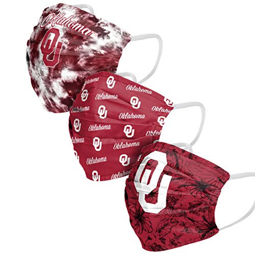 FOCO Oklahoma Sooners NCAA Womens Matchday Face Cover - 3 Pack  Adult FACECOVERMATCHNCAA