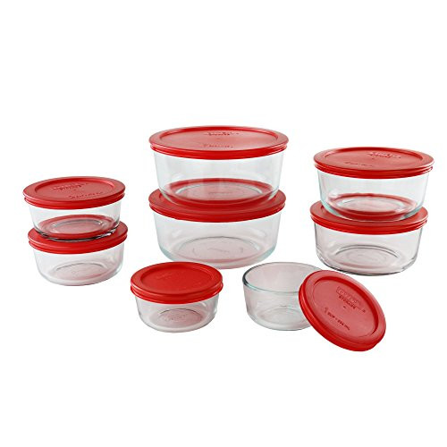 Pyrex Simply Store Glass Round Food Container Set (16-Piece)