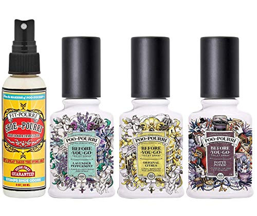 Poo-Pourri Original Citrus  Potty Potion  Lavender Peppermint 2 Ounce Before You Go Toilet Spray  and Shoe Pourri 2 Ounce