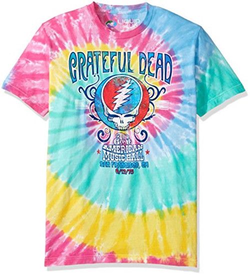 Liquid Blue Men s Grateful Dead Amer Music Hall Spiral T-Shirt  Multi Tie Dye  Medium