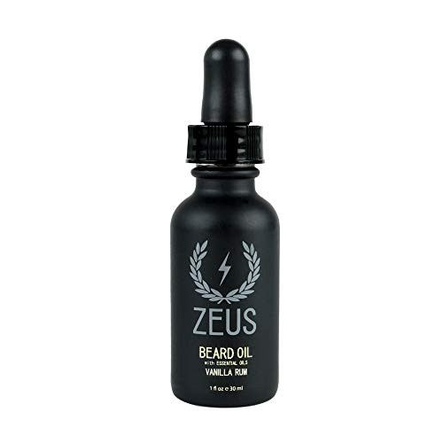 ZEUS Beard Oil for Men - 1 oz - All-Natural Beard Conditioning Oil to Soften Beard and Mustache Hairs Vanilla Rum ZEUS Beard Oil for Men - 1 oz - All-Natural Beard Conditioning Oil to Soften Beard and Mustache Hairs Vanilla Rum