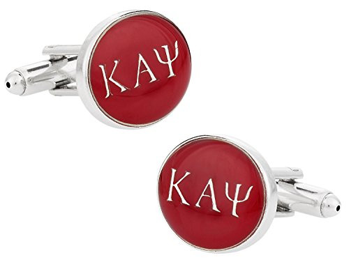 Cuff-Daddy Kappa Alpha Psi Cuff Links with Hard-Sided Presentation Box - Red   Silver