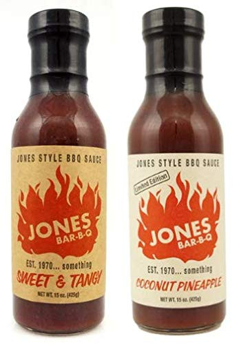 JONES BAR-B-Q - Combo 2 Pack - Original Sweet   Tangy - Limited Edition Coconut Pineapple