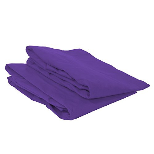 Bacati Mix and Match Solid Crib Fitted Sheet, Purple, 2 Count