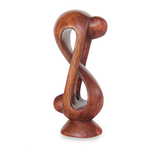 NOVICA Romantic Love Suar Wood Abstract Human Figure Sculpture, 7.5" Tall 'Indivisible Love' NOVICA Romantic Love Suar Wood Abstract Human Figure Sculpture, 7.5" Tall 'Indivisible Love'