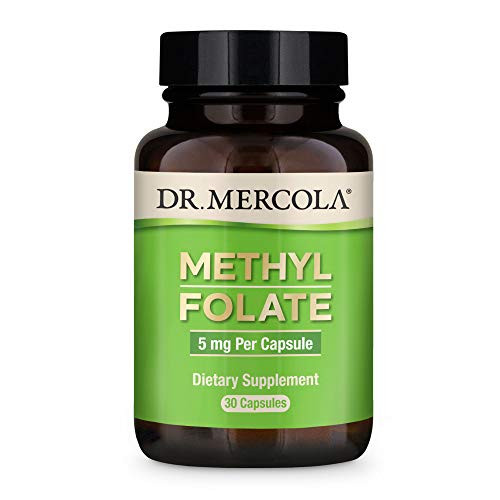 Dr- Mercola  Methyl Folate Dietary Supplement  30 Servings 30 Capsules  Non-GMO  Soy-Free  Gluten Free
