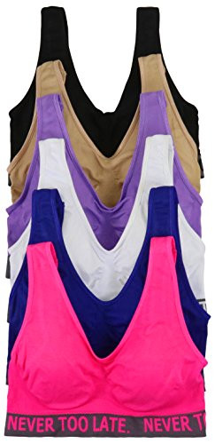 ToBeInStyle Women s Seamless Wireless Never Too Late Sports Bra
