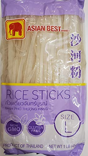 Asian Best Premium Rice Stick Noodle Large  16oz 3 Packs-SET OF 2