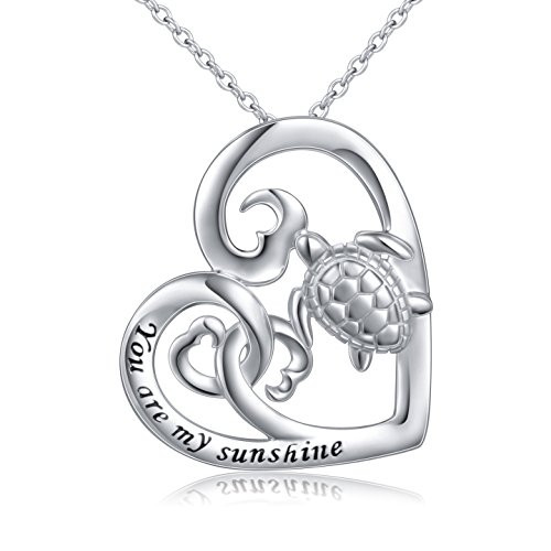 Alphm Health and Longevity S925 Sterling Silver Turtle Love Heart Pendant Necklace for Women Alphm Health and Longevity S925 Sterling Silver Turtle Love Heart Pendant Necklace for Women