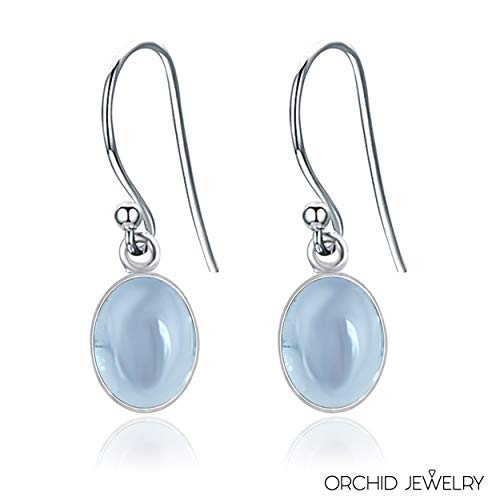 Blue Topaz 1-70 Ct Oval 925 Sterling Silver Nickle Free Dangle Earrings Christmas Gifts For Women By Orchid Jewelry